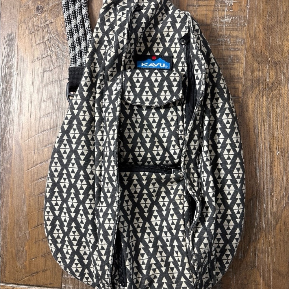 KAVU Geometric Black and White Backpack 10L